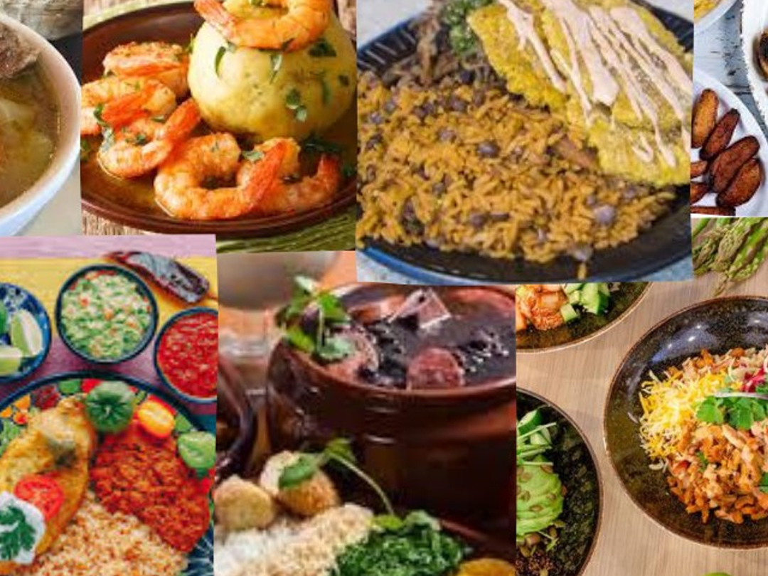Collage of different latin foods