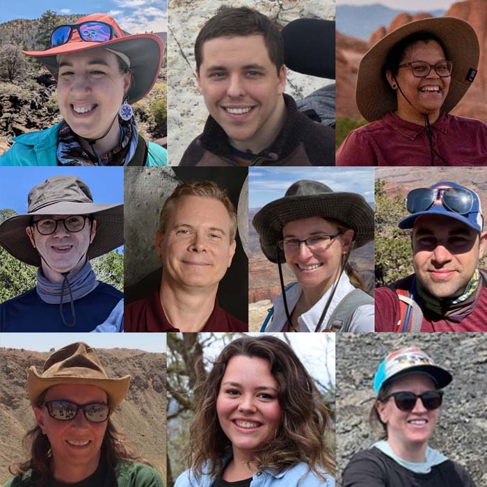 four people in front of a backdrop for CLAS